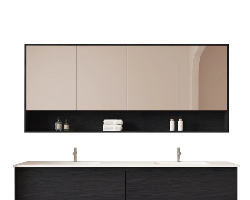 HERA 1800mm Shaving Cabinet - Black Oak mercioaustralia