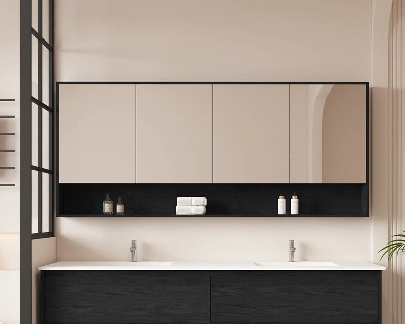 HERA 1800mm Shaving Cabinet - Black Oak mercioaustralia