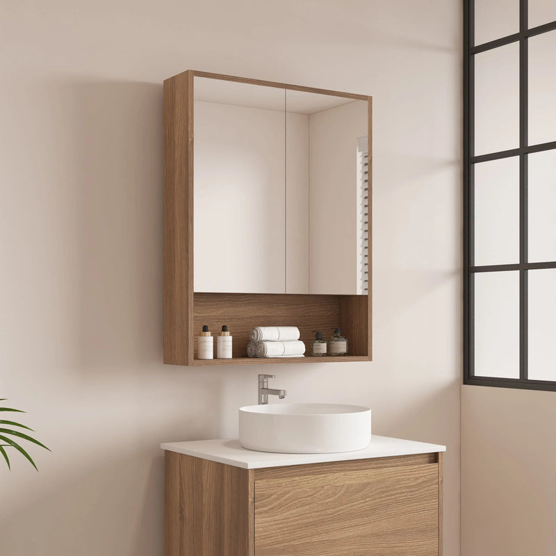 HERA 600mm Shaving Cabinet - Elegant Oak mercioaustralia