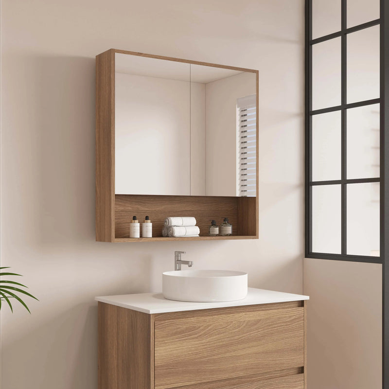 HERA 750mm Shaving Cabinet - Elegant Oak mercioaustralia
