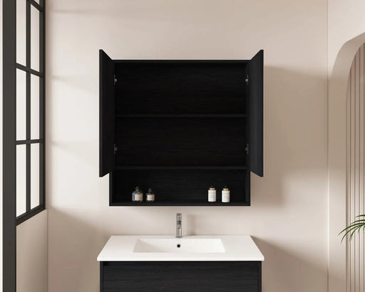 HERA 750mm Shaving Cabinet - Black Oak - FIL Kitchen Bathroom