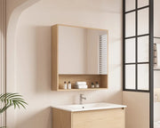 HERA 750mm Shaving Cabinet - Tas Oak - FIL Kitchen Bathroom