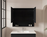 HERA 900mm Shaving Cabinet - Black Oak - FIL Kitchen Bathroom