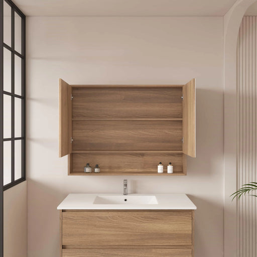 HERA 900mm Shaving Cabinet - Elegant Oak mercioaustralia