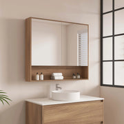 HERA 900mm Shaving Cabinet - Elegant Oak mercioaustralia
