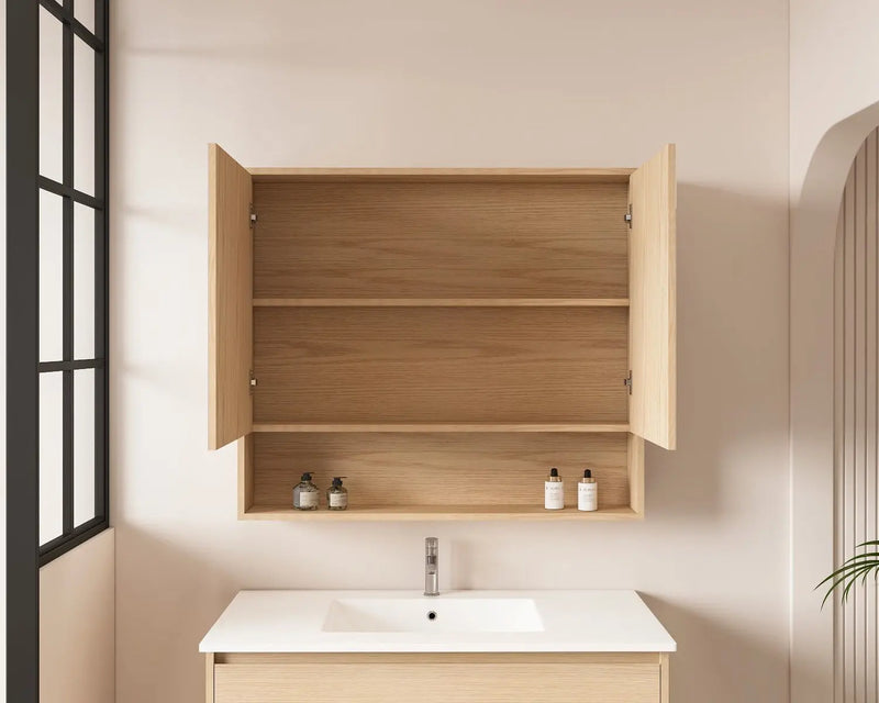 HERA 900mm Shaving Cabinet - Tas Oak mercioaustralia