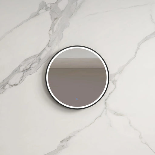 INFINITY HAMILTON ROUND LED MIRROR WITH BLACK ALUMINIUM FRAMED TRIO COLOUR 600X600MM - FIL Kitchen Bathroom