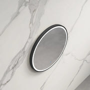 INFINITY HAMILTON ROUND LED MIRROR WITH BLACK ALUMINIUM FRAMED TRIO COLOUR 600X600MM - FIL Kitchen Bathroom