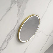 INFINITY HAMILTON ROUND LED MIRROR WITH GOLD ALUMINIUM FRAMED TRIO COLOUR 600X600MM - FIL Kitchen Bathroom
