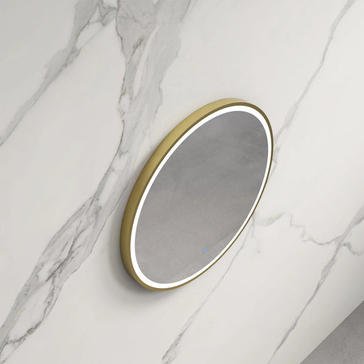INFINITY HAMILTON ROUND LED MIRROR WITH GOLD ALUMINIUM FRAMED TRIO COLOUR 600X600MM - FIL Kitchen Bathroom