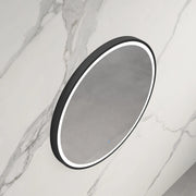 INFINITY HAMILTON ROUND LED MIRROR WITH BLACK ALUMINIUM FRAMED TRIO COLOUR 800X800MM - FIL Kitchen Bathroom