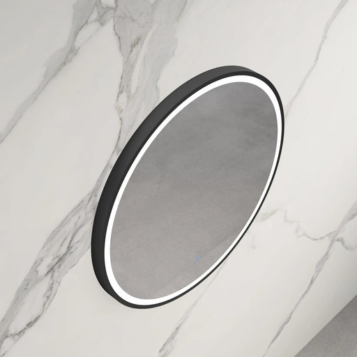 INFINITY HAMILTON ROUND LED MIRROR WITH BLACK ALUMINIUM FRAMED TRIO COLOUR 800X800MM - FIL Kitchen Bathroom