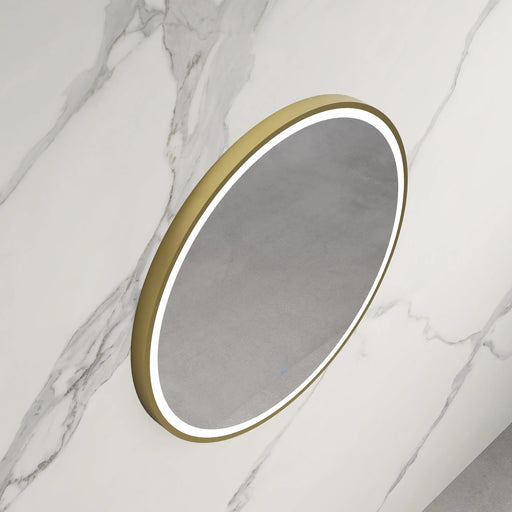INFINITY HAMILTON ROUND LED MIRROR WITH GOLD ALUMINIUM FRAMED TRIO COLOUR 800X800MM - FIL Kitchen Bathroom