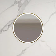 INFINITY HAMILTON ROUND LED MIRROR WITH GOLD ALUMINIUM FRAMED TRIO COLOUR 800X800MM - FIL Kitchen Bathroom
