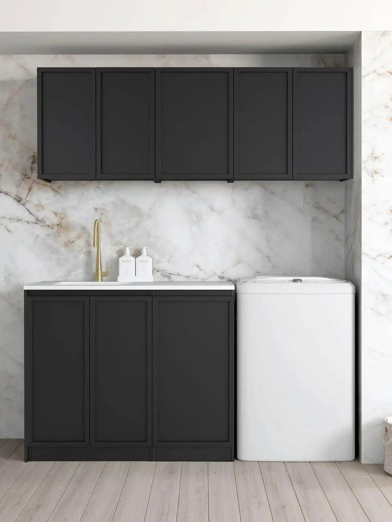 Hampshire Matte Black Wall Laundry Cabinet 630mm otti