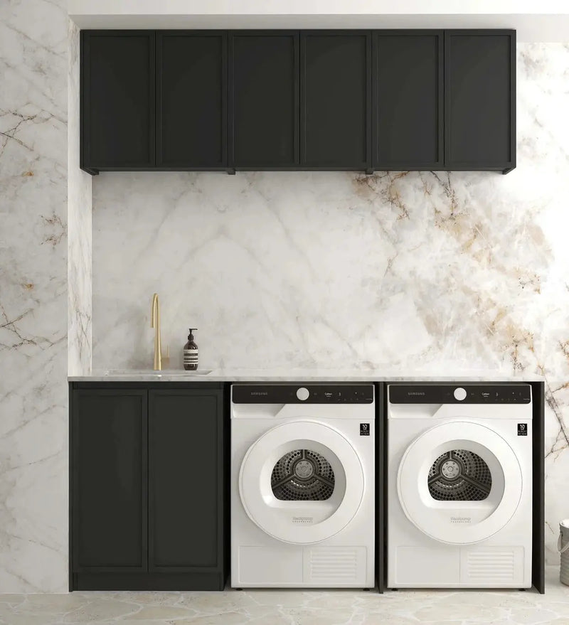Hampshire Matte Black Wall Laundry Cabinet 630mm otti