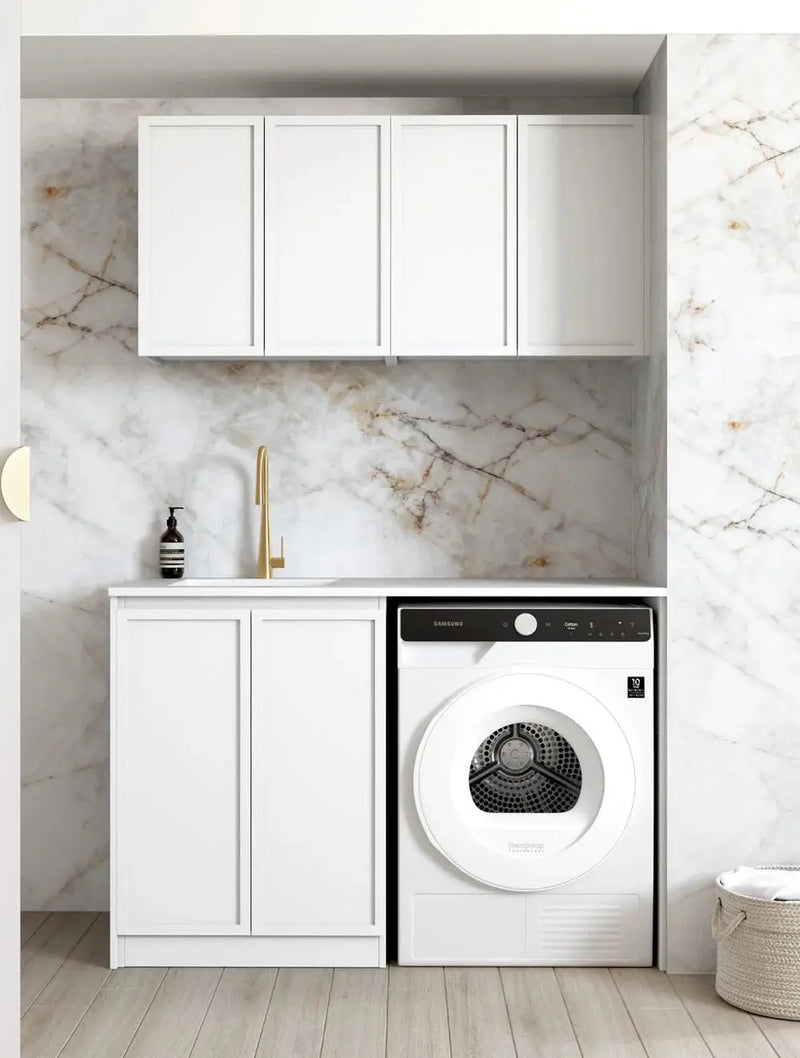 Hampshire Matte White Wall Laundry Cabinet 630mm otti