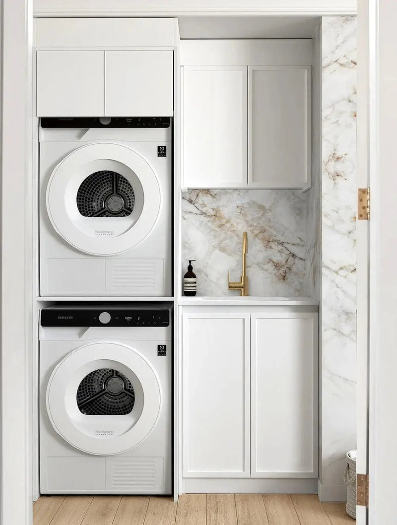 Hampshire Matte White Wall Laundry Cabinet 630mm otti