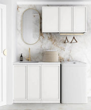 Hampshire Matte White Wall Laundry Cabinet 415mm otti