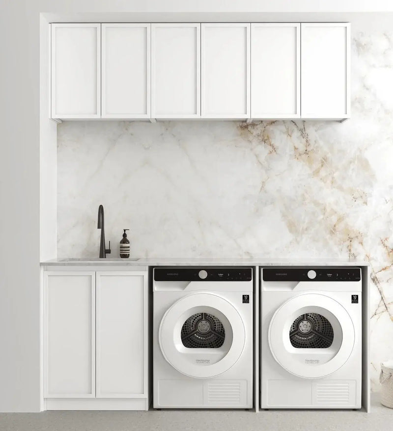 Hampshire Matte White Wall Laundry Cabinet 630mm otti