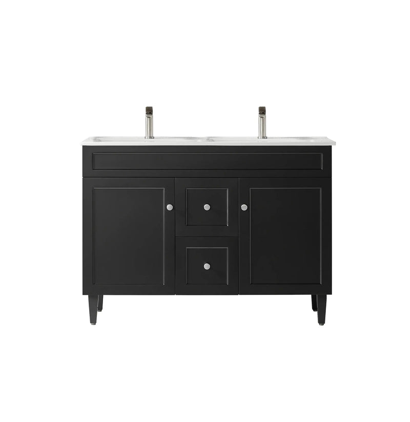 Harrington Floor Standing Vanity PVC Matte Black 1200mm/1500mm(Single/Double Bowl) - FIL Kitchen Bathroom
