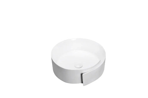 ABOVE COUNTER BASIN ROUND GLOSS WHITE 370MM/440MM X 390mm X 145mm - FIL Kitchen Bathroom