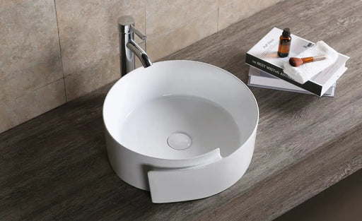 ABOVE COUNTER BASIN ROUND GLOSS WHITE 370MM/440MM X 390mm X 145mm - FIL Kitchen Bathroom