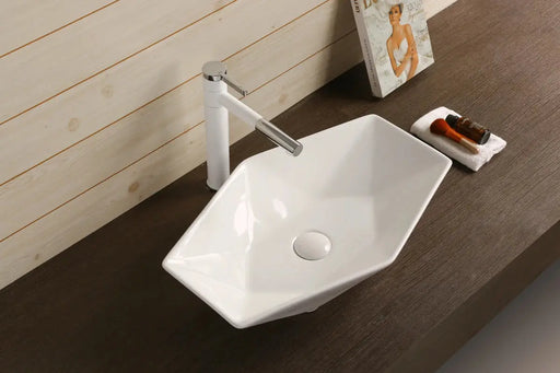 Above Counter Ceramic Basin Special Shape Gloss White 565x 365x 125mm - FIL Kitchen Bathroom