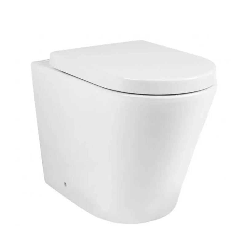 ATTICA GAIA WASHLET W/ REMOTE CONTROL AND INSPIRE ALZANO RIMLESS WALL FACED TOILET PACKAGE D-SHAPE GLOSS WHITE - FIL Kitchen Bathroom