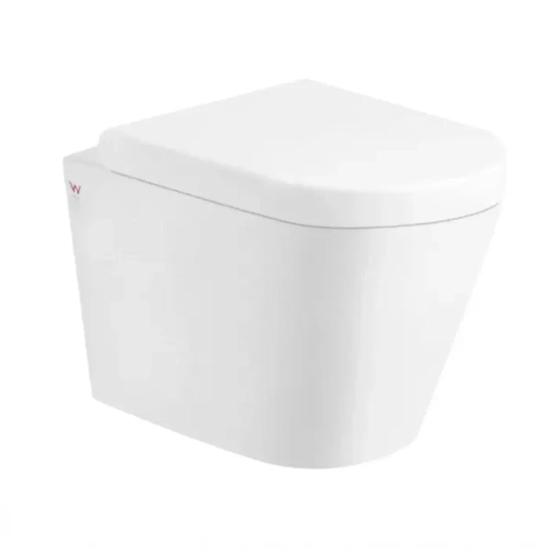ATTICA GAIA WASHLET W/ REMOTE CONTROL AND INSPIRE ALZANO RIMLESS WALL HUNG TOILET PACKAGE D-SHAPE GLOSS WHITE - FIL Kitchen Bathroom