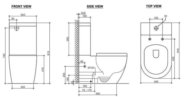 DELUSO RIMLESS TOILET SET