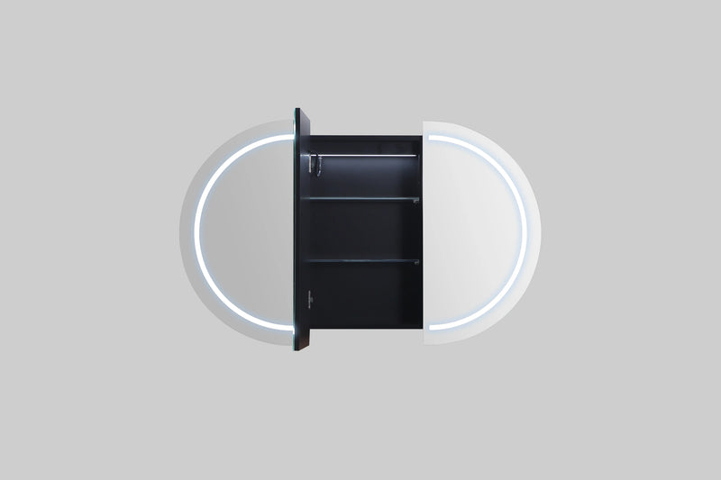 Allison Pill 3Lights PVC Shaving CabinetsLK-MAPLSV1275MW/MB-3Lights