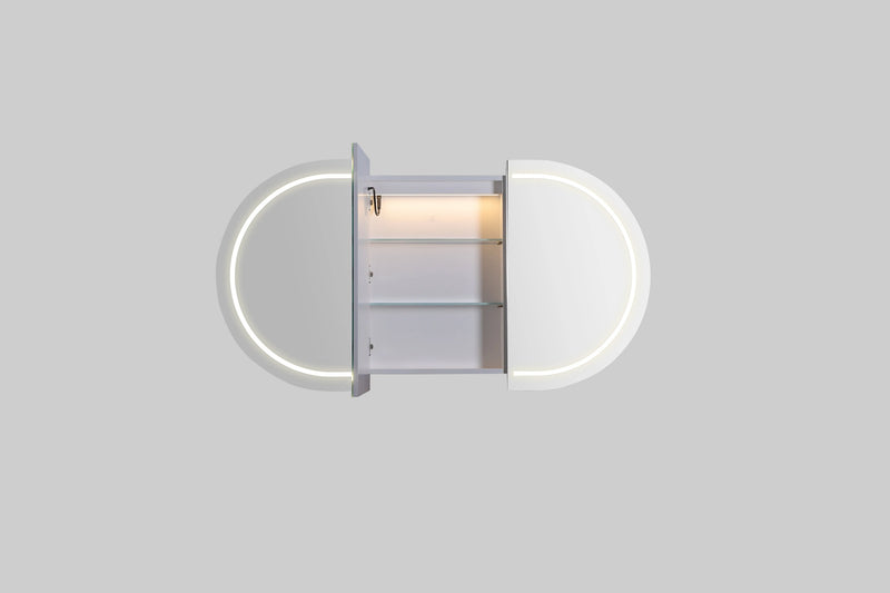 Allison Pill 3Lights PVC Shaving Cabinets LK-MAPLSV1580MW/MB-3Lights