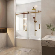 FRAMELESS SLIDING OVER BATHTUB Chrome/Black/Brushed Nickel/Gun Metal/Brushed Gold FIL Kitchen Bathroom