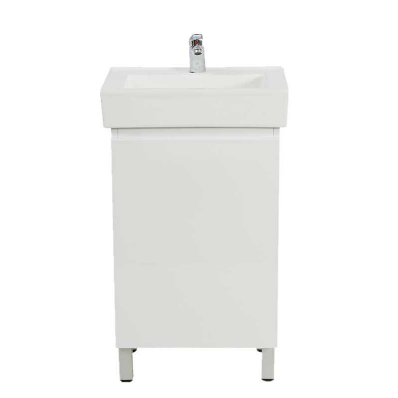 White High gloss painting PVC  Vanity with Ceramic Top
