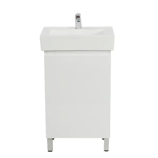 White High gloss painting PVC  Vanity with Ceramic Top - FIL Kitchen Bathroom