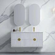Kingo Fluted Wall Hung Vanity Matte White 1200mm/1500mm - FIL Kitchen Bathroom