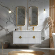 Kingo Fluted Wall Hung Vanity Matte White 1200mm/1500mm - FIL Kitchen Bathroom