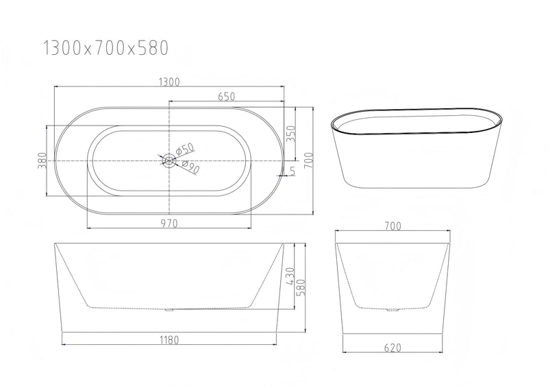 ISEO Freestanding Bathtub - Gloss White mercioaustralia