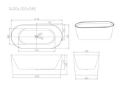 ISEO Freestanding Bathtub - Gloss White mercioaustralia