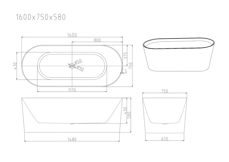 ISEO Freestanding Bathtub - Gloss White mercioaustralia