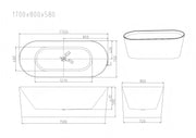 ISEO Freestanding Bathtub - Gloss White mercioaustralia