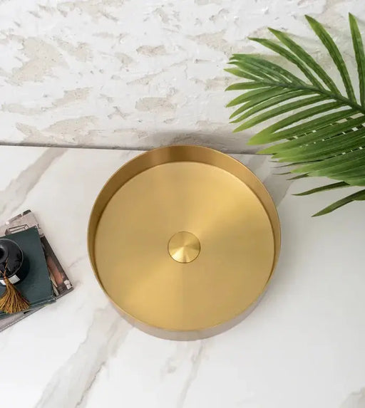 HANDMADE BASIN Above Counter Stainless Steel Basin Brushed Gold 380X380X110mm - FIL Kitchen Bathroom