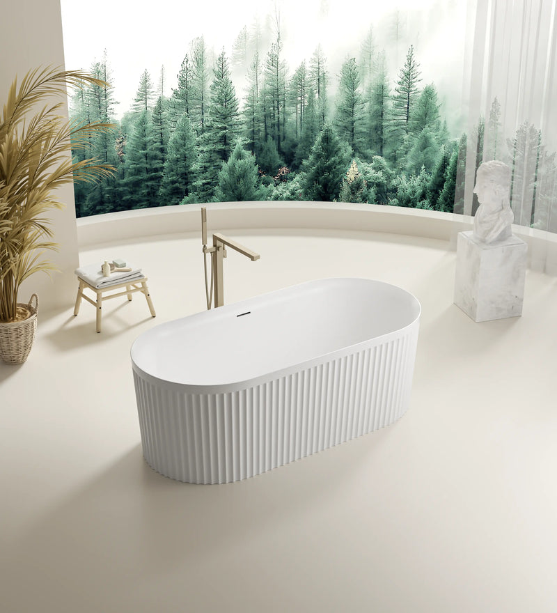 Florence Fluted standing bathtub With Overflow LK-FR1500/1700