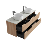 AINSLEY Wall Hung Vanity Natural Oak 600mm/750mm/900mm/1200mm/1500mm - FIL Kitchen Bathroom