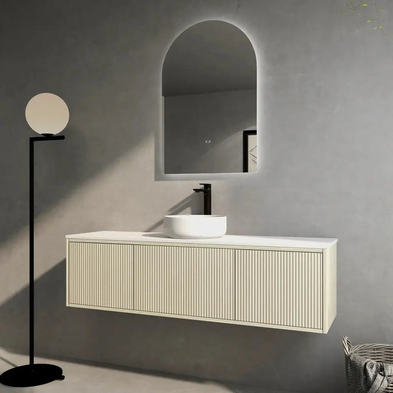 Slim Wall Hung Vanity Coastal Oak 600mm/750mm/1500mm (390mmDEEPTH ) CETO