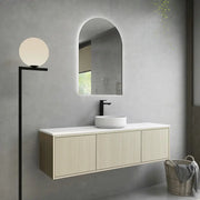 Slim Wall Hung Vanity Coastal Oak 600mm/750mm/1500mm (390mmDEEPTH ) CETO
