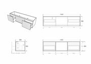 Slim Wall Hung Vanity Coastal Oak 600mm/750mm/1500mm (390mmDEEPTH ) CETO