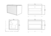 Slim Wall Hung Vanity Coastal Oak 600mm/750mm/1500mm (390mmDEEPTH ) CETO