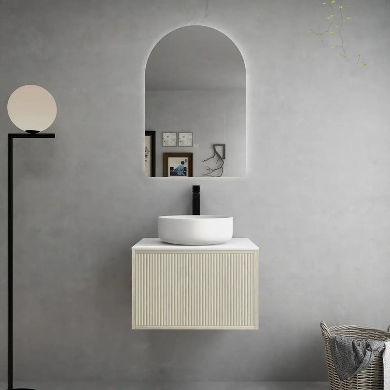 BELLEVUE COASTAL WALL HUNG VANITY OAK 600MM/750MM CETO